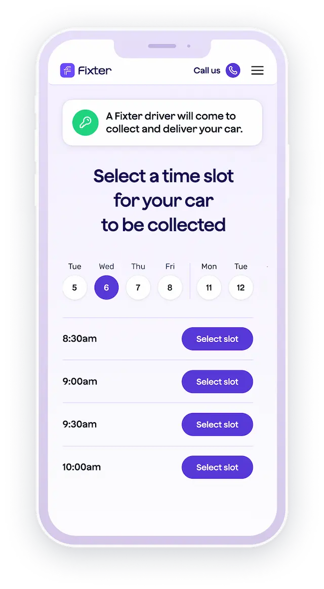 Book online in 2 clicks